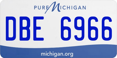 MI license plate DBE6966