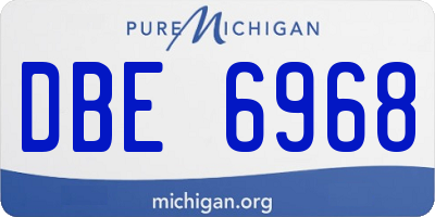 MI license plate DBE6968