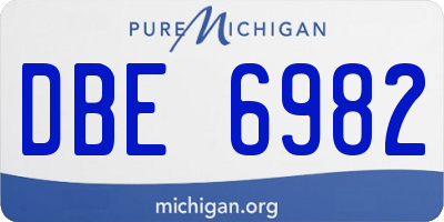 MI license plate DBE6982