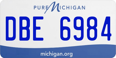 MI license plate DBE6984