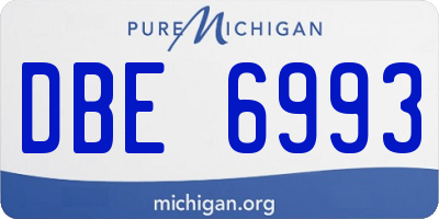 MI license plate DBE6993