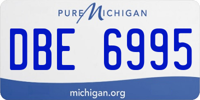 MI license plate DBE6995