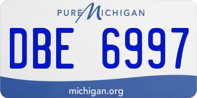 MI license plate DBE6997