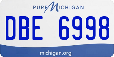 MI license plate DBE6998