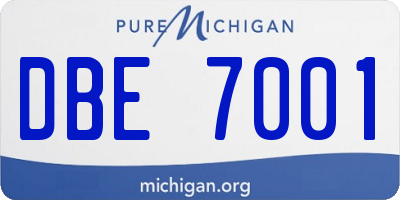 MI license plate DBE7001