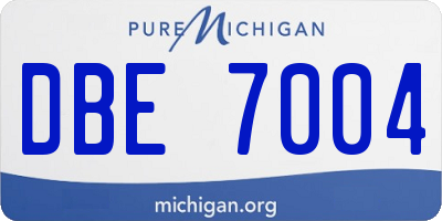 MI license plate DBE7004