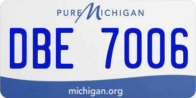 MI license plate DBE7006