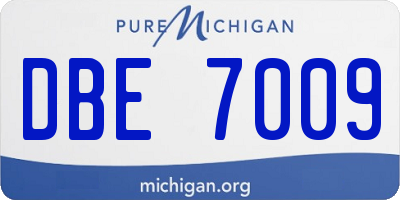 MI license plate DBE7009