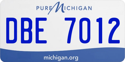 MI license plate DBE7012
