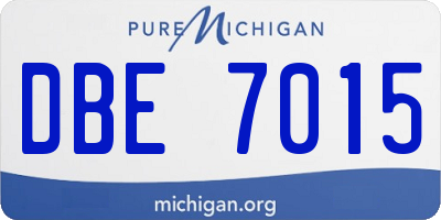 MI license plate DBE7015