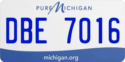 MI license plate DBE7016