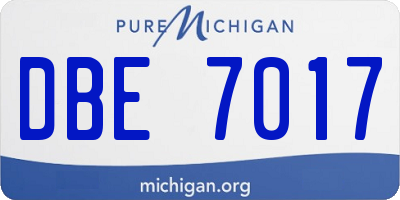 MI license plate DBE7017