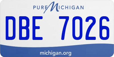 MI license plate DBE7026