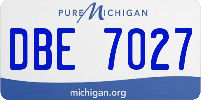 MI license plate DBE7027