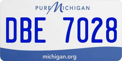 MI license plate DBE7028