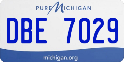 MI license plate DBE7029