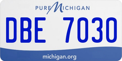 MI license plate DBE7030