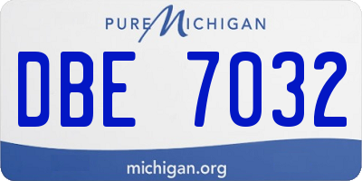 MI license plate DBE7032