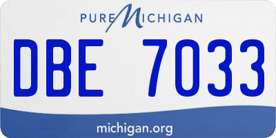 MI license plate DBE7033