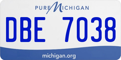 MI license plate DBE7038
