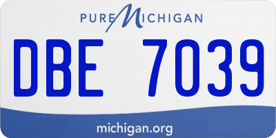 MI license plate DBE7039