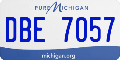 MI license plate DBE7057