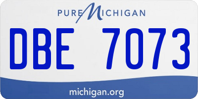 MI license plate DBE7073