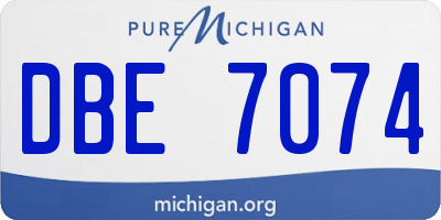 MI license plate DBE7074