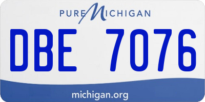 MI license plate DBE7076