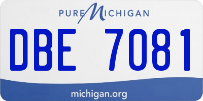 MI license plate DBE7081