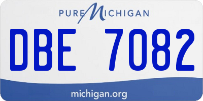 MI license plate DBE7082