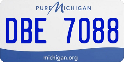 MI license plate DBE7088