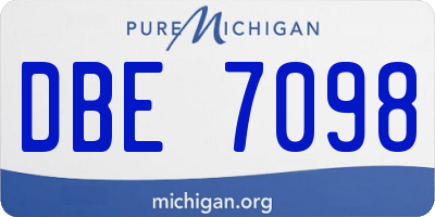 MI license plate DBE7098