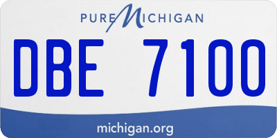 MI license plate DBE7100