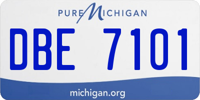MI license plate DBE7101