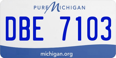 MI license plate DBE7103