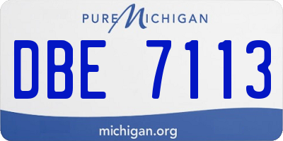 MI license plate DBE7113