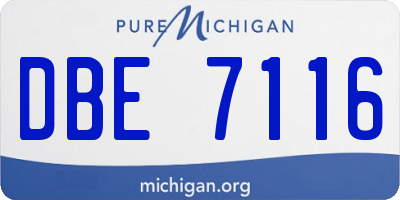 MI license plate DBE7116