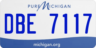 MI license plate DBE7117