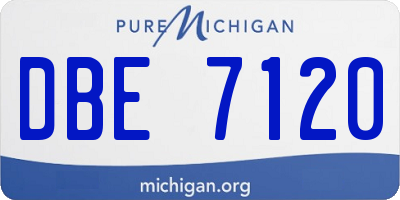 MI license plate DBE7120