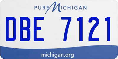 MI license plate DBE7121