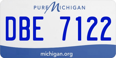 MI license plate DBE7122