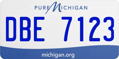 MI license plate DBE7123