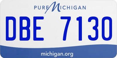 MI license plate DBE7130
