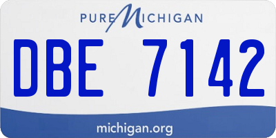 MI license plate DBE7142