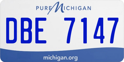 MI license plate DBE7147
