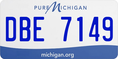 MI license plate DBE7149
