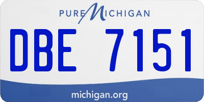 MI license plate DBE7151