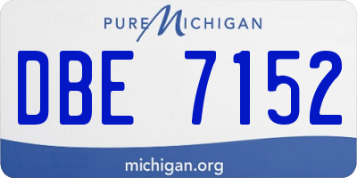 MI license plate DBE7152