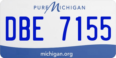 MI license plate DBE7155